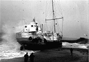 Caroline aground at Frinton